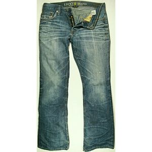 Lucky Brand Mens Button Fly Slim Bootleg Jeans